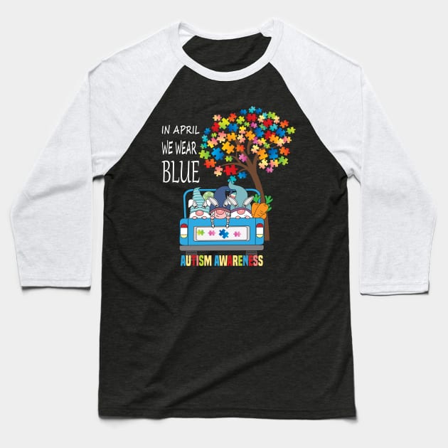 In April we wear Blue..Autism Awareness gift.. Baseball T-Shirt by DODG99